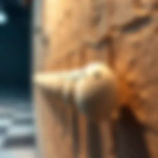 A close-up view of small eggs attached to a wall, mimicking prey in appearance.