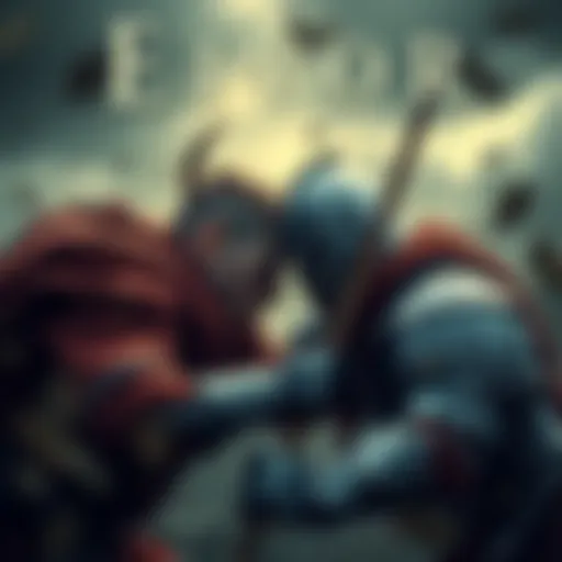 Eivor facing a formidable opponent in Ravensthorpe, showcasing a moment of compassion during a fierce confrontation.