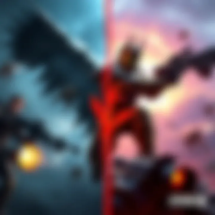 A split image showing iconic scenes from Elden Ring and Armored Core 6, highlighting their different gameplay styles