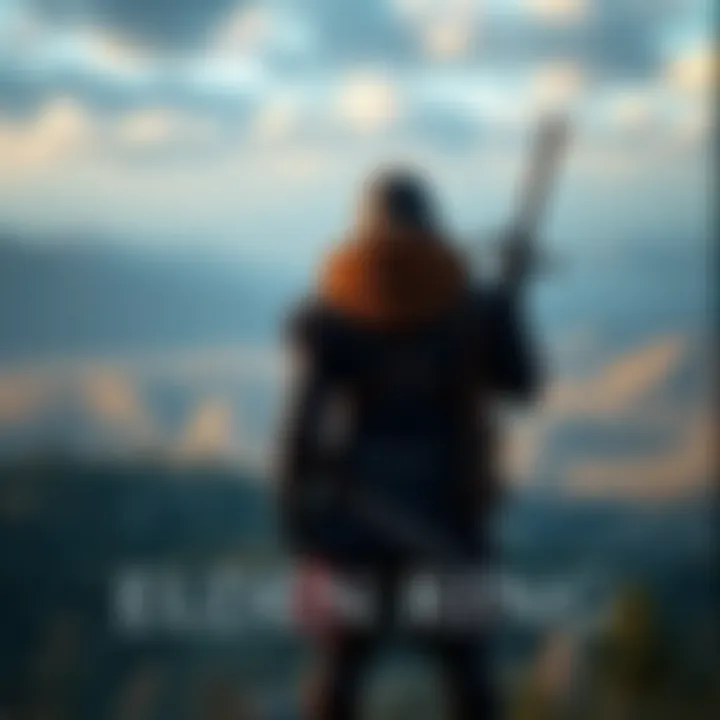 Elden Ring Character Preparing for Adventure A character from Elden Ring stands ready with a sword, gazing at a vast open landscape, symbolizing the return to the game before the DLC release