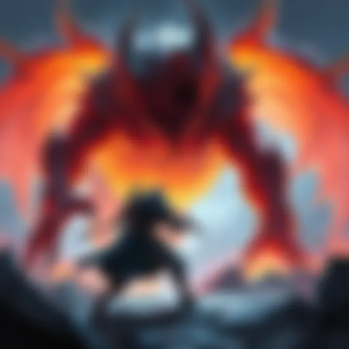 Elden Beast Battle A player character in armor engages the Elden Beast, a large, glowing creature, in a dramatic battle scene.