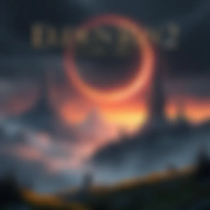 Elden Ring 2 Game Art Concept art for Elden Ring 2 featuring a fantasy landscape with a castle and a dark sky
