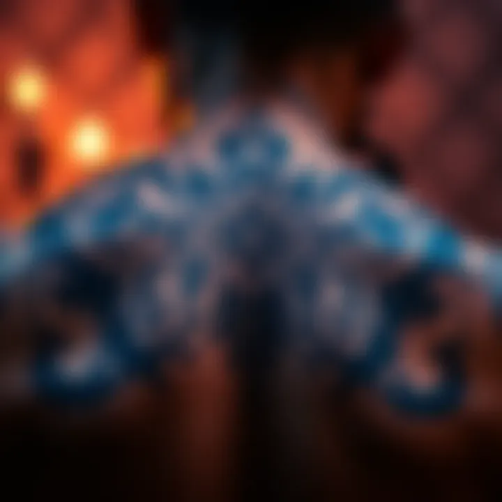 Elden Ring Back Tattoo Design A close-up of a detailed Elden Ring tattoo on a person's back, showcasing intricate designs inspired by the game.