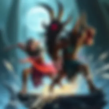 Two Elden Ring characters fighting with moon veil and mohg’s tear in a fantasy setting, showcasing different playstyles.