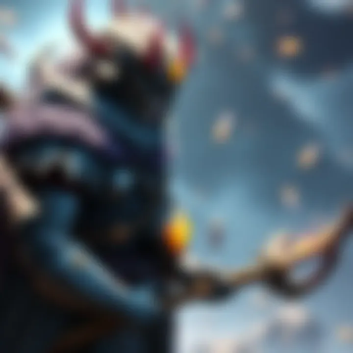 A character in Elden Ring showcasing a creative build with distinctive armor and weapons