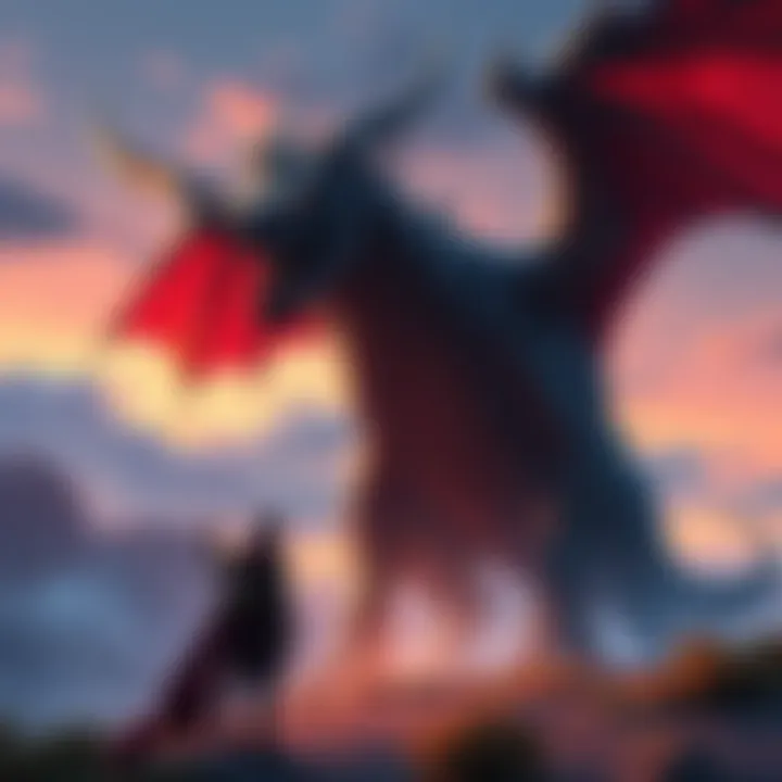 A player character in Elden Ring stands ready to battle a large dragon in a fantasy landscape