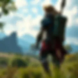 Elden Ring character ready for a new journey A character from Elden Ring standing in a lush, open environment, preparing to explore new areas with determination