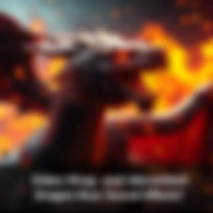 A dragon from the game Elden Ring roaring, with a fiery background reminiscent of action scenes