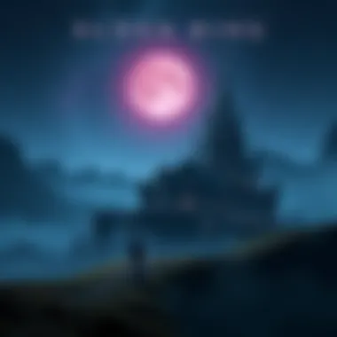 A dark fantasy landscape featuring a mysterious castle under a starry sky in Elden Ring