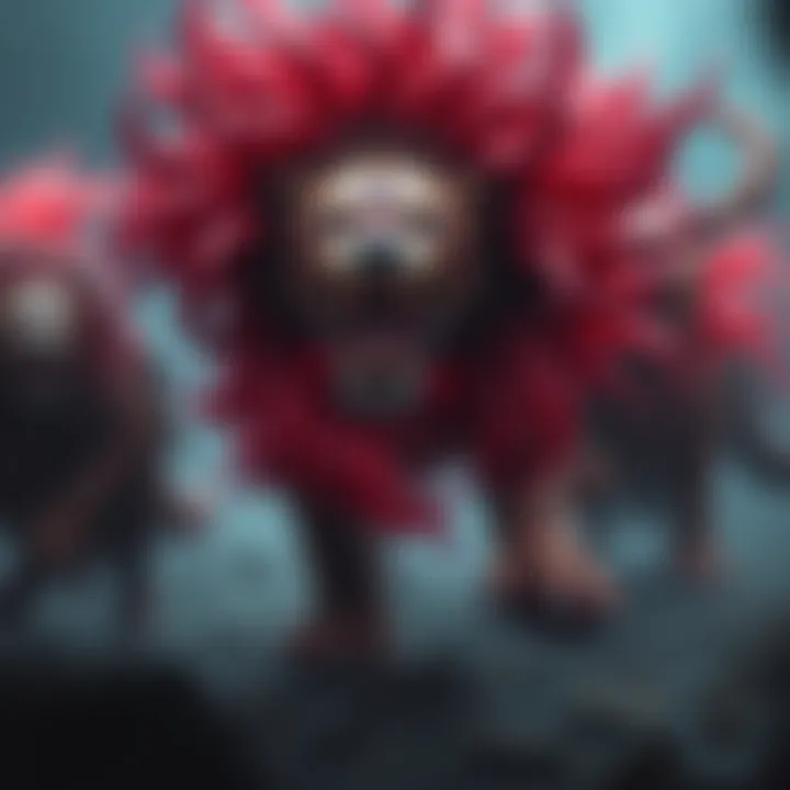 A meek mob transforming into a fierce Redmane lion in Elden Ring, showcasing the game's shift from traditional mimics to new creatures.