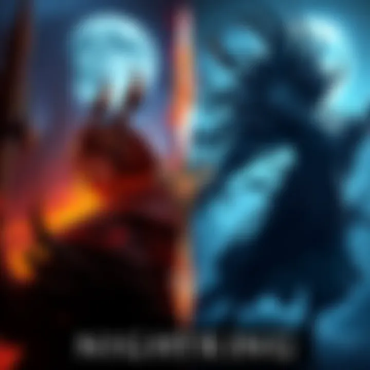 A split image showing gameplay scenes from Elden Ring on one side and Nightreign on the other, highlighting their unique features.