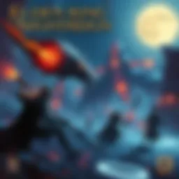 A scene showing Elden Ring Nightreign gameplay with players in a fantastical world engaging in co-op missions and battling enemies.