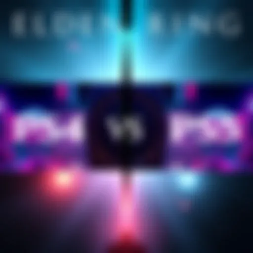 Elden Ring PS4 vs PS5 Comparison A split-screen comparison of Elden Ring running on PS4 and PS5, showing graphics and performance differences.