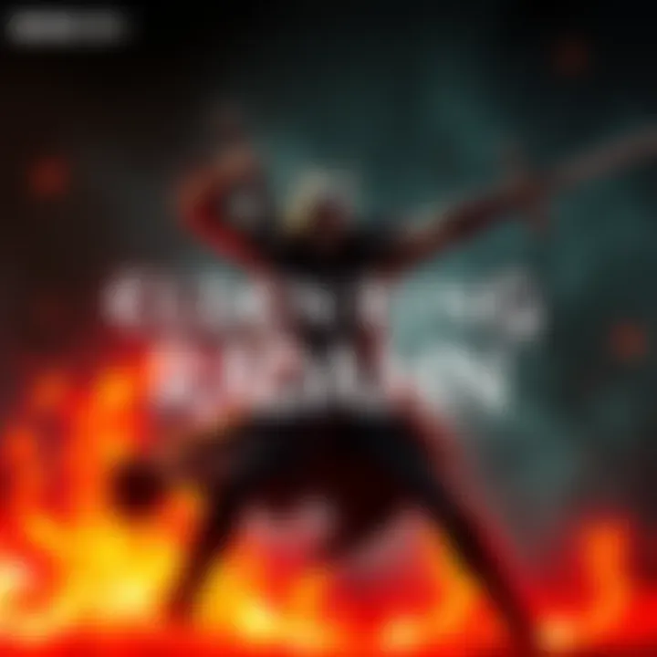 A scene from Elden Ring featuring the character Radahn in a dramatic battle stance with intense visuals and musical elements, highlighting the powerful soundtrack by I Prevail.