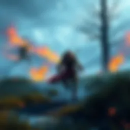 A character in Elden Ring running past a dangerous area to avoid a battle with enemies.