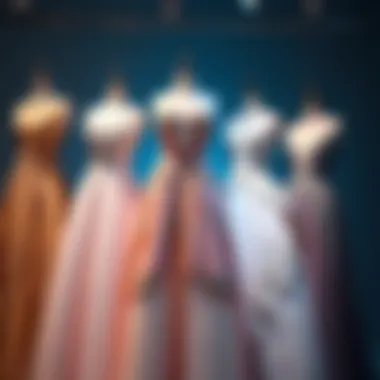 A variety of beautiful dresses showcasing graceful designs and craftsmanship, perfect for enhancing any wardrobe.