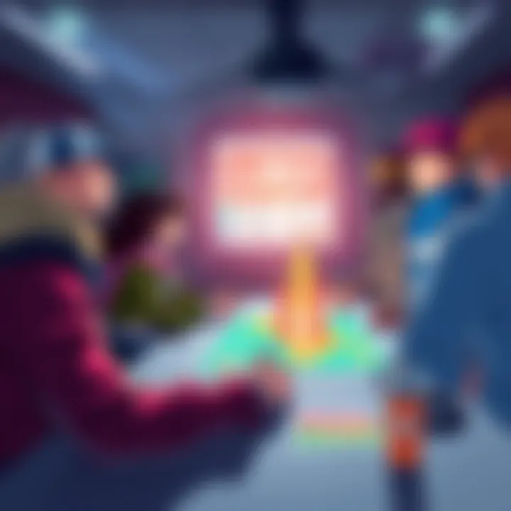 A strategic meeting with characters debating between element capacity boosts and using Bors, showcasing a map and stats on a table