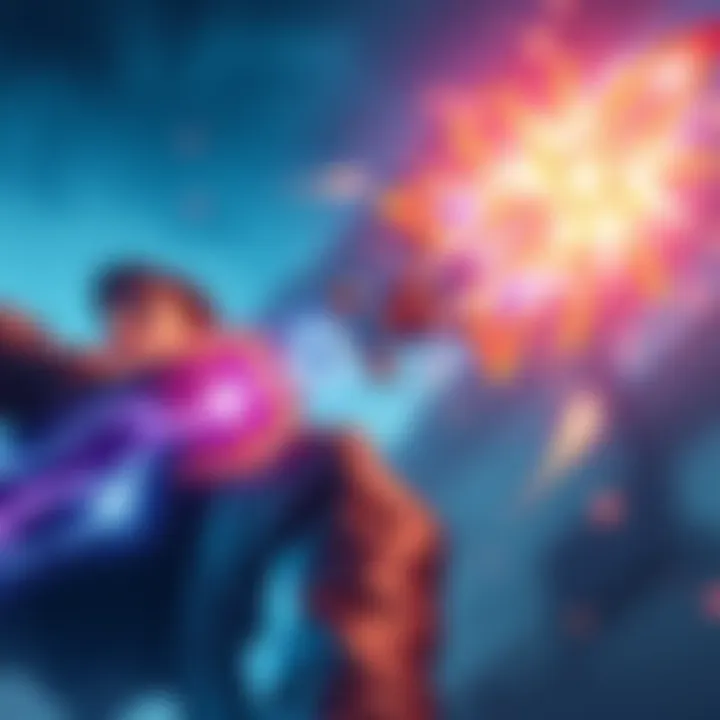 A player wields a glowing lance, showcasing its elemental powers during gameplay, with bright effects highlighting the weapon's damage capabilities.