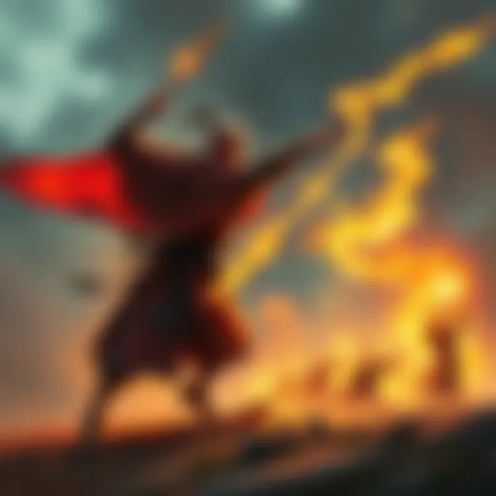 An elements monk uses a powerful move to push an enemy into the air during a tabletop game session.