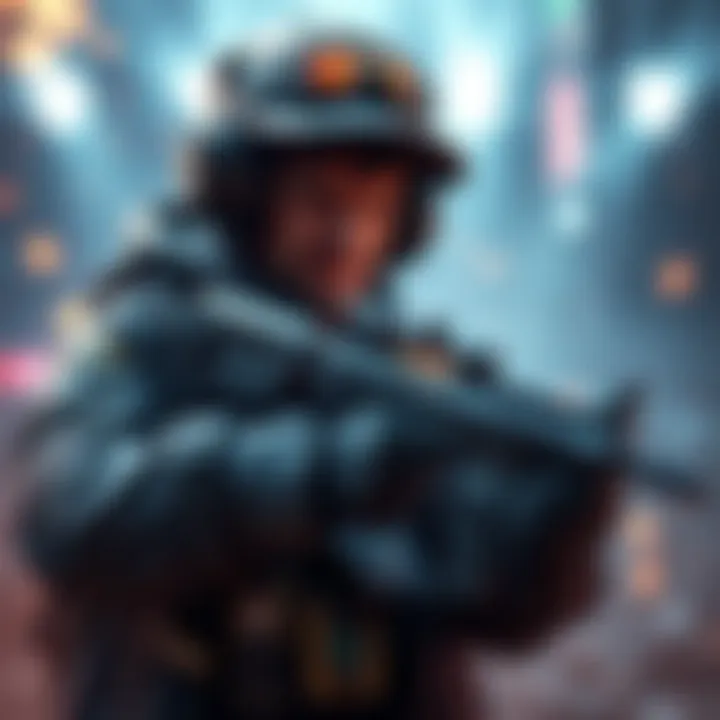 A gaming character holding an elephant gun, showcasing excitement in a 60 fps environment.