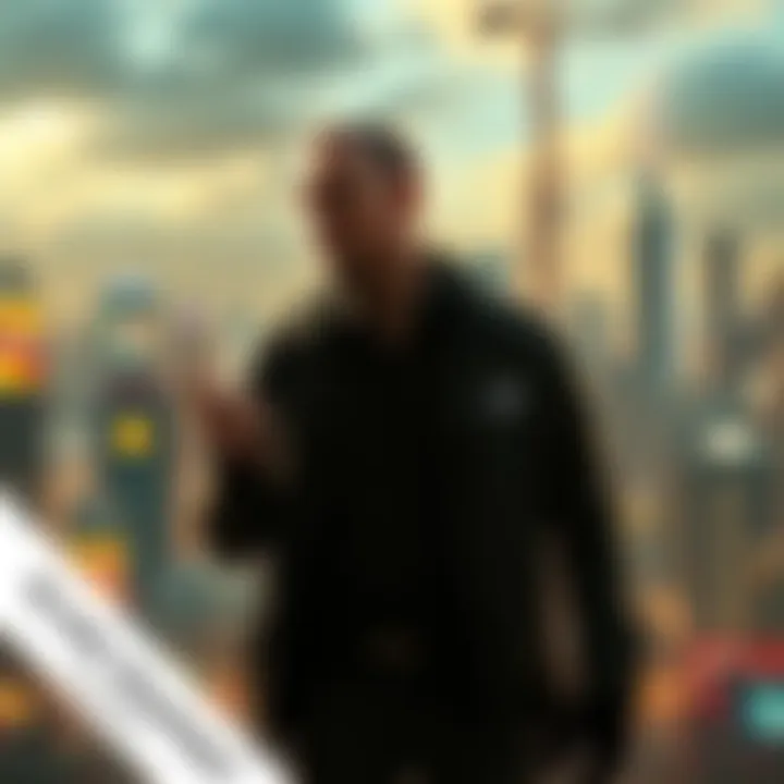 Elias Toufexis Pitch for Deus Ex TV Series Elias Toufexis discussing his rejected pitch for a Deus Ex TV series, with a backdrop of futuristic cityscapes and digital elements.