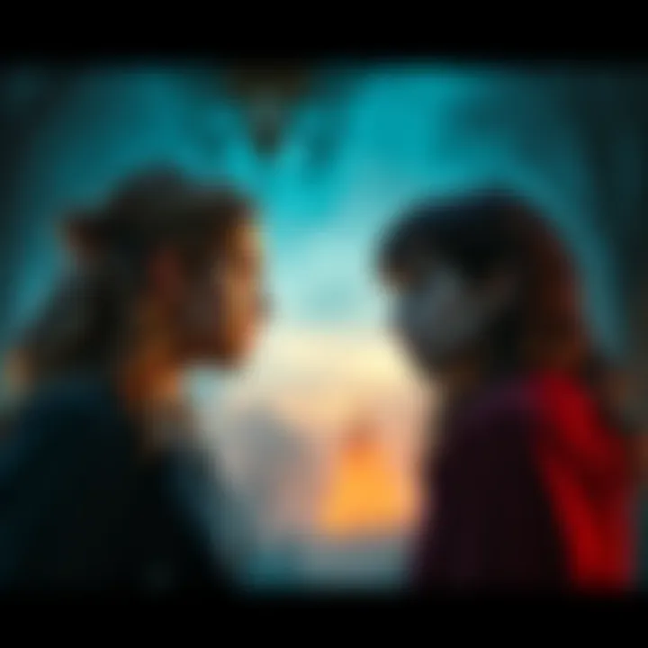 Ellen and Viola face each other in a tense moment, expressing confusion and conflict as they engage in a dramatic chase within The Witch's House.