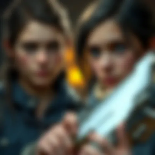 Ellie and Abby from TLOU 2 display determined looks as they navigate their journey filled with themes of revenge and loss