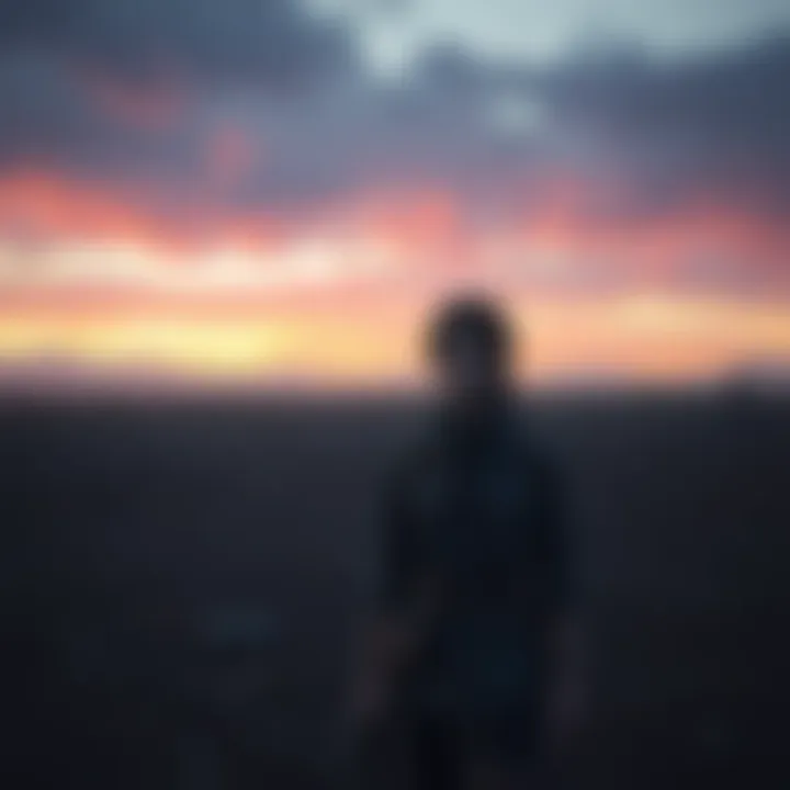 Ellie in a desolate landscape Ellie stands alone in a barren environment, showing signs of conflict and sadness, reflecting her difficult journey in TLOU2.