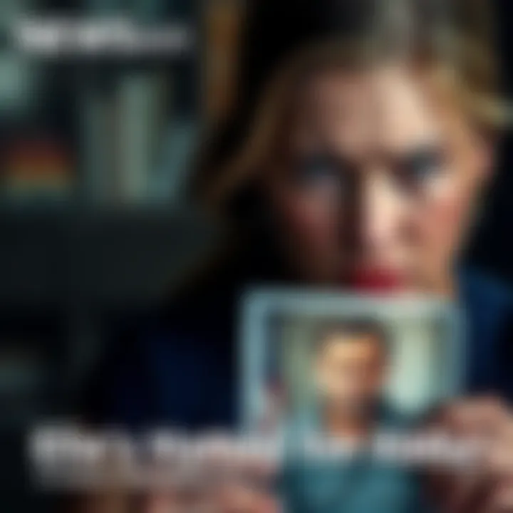 Ellie holding a photo of Joel, her expression filled with pain and anger, symbolizing her deep emotional conflict with Abby.
