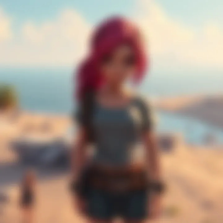 Ellie looking disappointed while standing on Seraphite Island with a serene background and no bloaters in sight