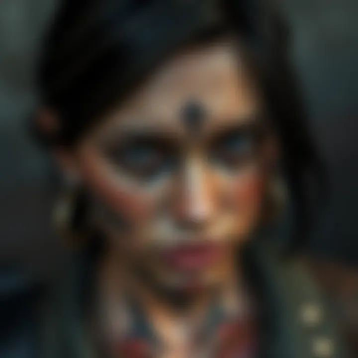 A close-up of a tattoo design inspired by Ellie from The Last of Us, featuring her iconic look and details reflecting the game's theme.