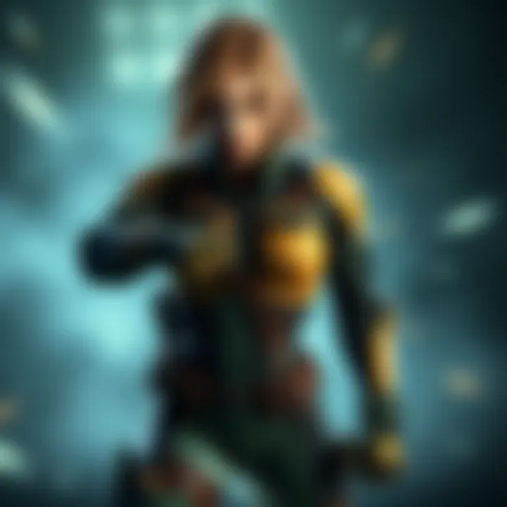 Ellie Williams wearing the Boss suit from Metal Gear Solid 3, showcasing a powerful stance with a determined expression.