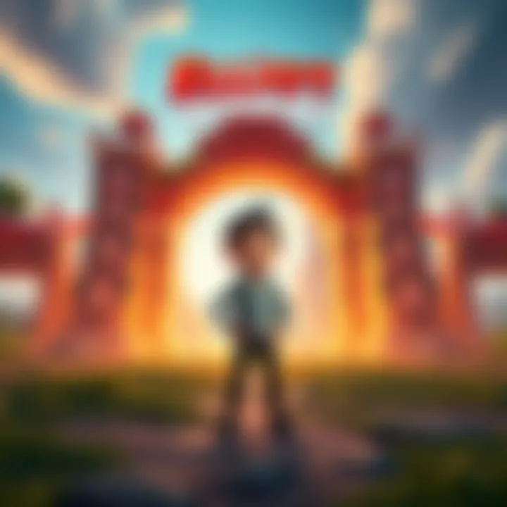 Elliot standing confidently in front of a large game obstacle, ready to take on the Debut Demo challenge.