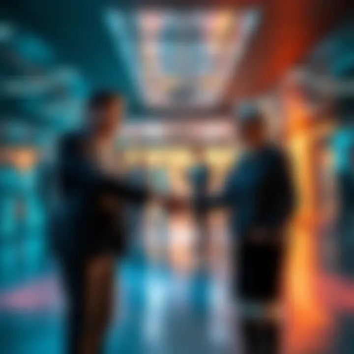 Representatives from Elster and Ariane shaking hands in a business setting, symbolizing their new partnership.