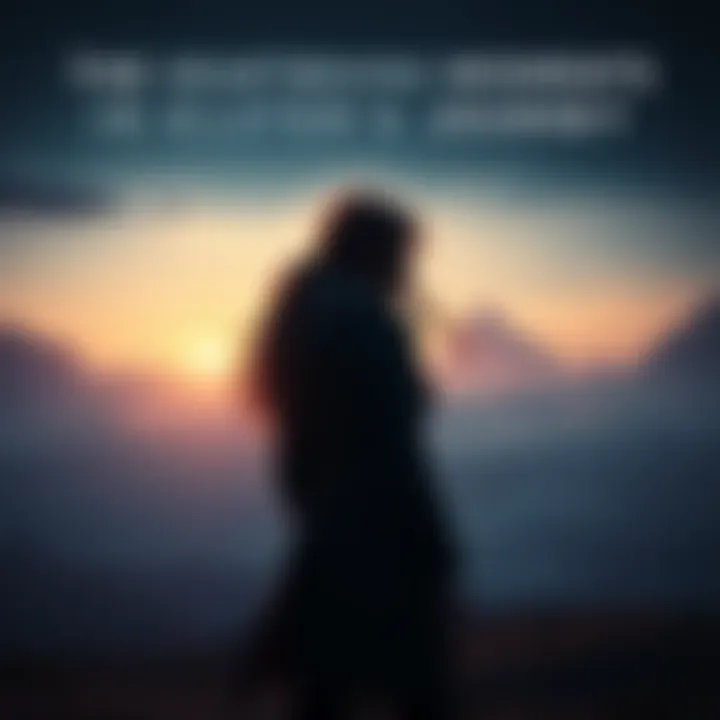 Elster standing alone, looking at a distant horizon with a soft glow in the sky, reflecting her struggles during the game