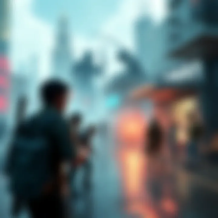 A scene showing various elusive targets in a vibrant game environment, highlighting unique characters and interactions with NPCs.