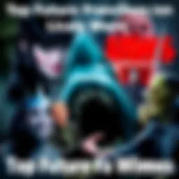 Collage featuring Elvira, a shark from Jaws, and classic Universal Monsters like Frankenstein and Dracula, representing future franchise wishes.