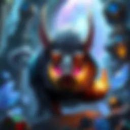 A visual representation of the Elwynn Boar affecting opponent's mana crystals in a card game setting, with strategic elements shown around it.