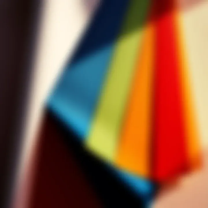 Various color swatches representing design options for Ember Heirloom project.