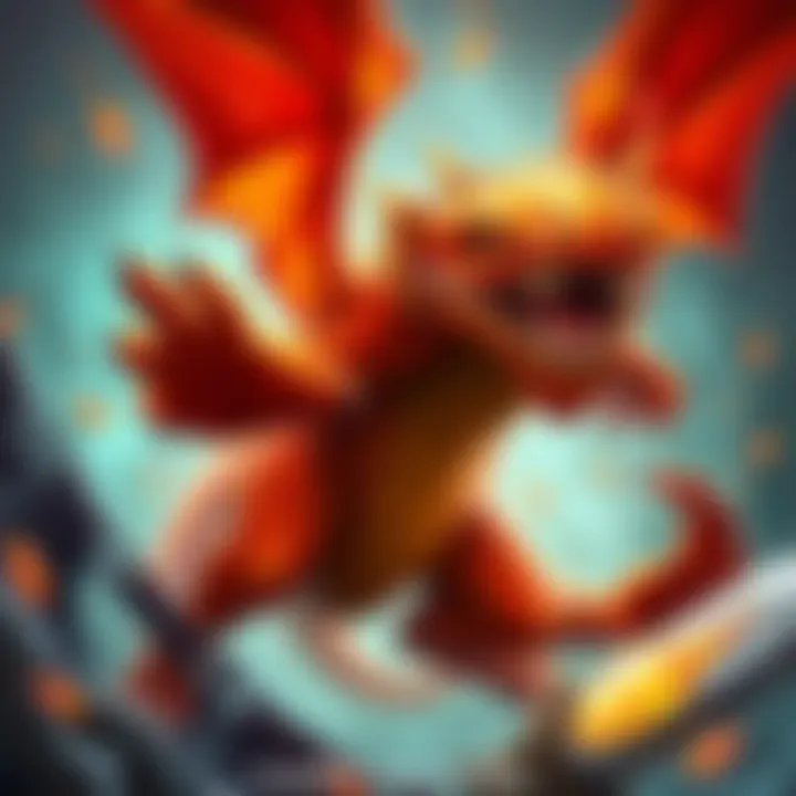 Illustration of the new Shaman card, Emberscarred Whelp, featuring a fiery dragon-like creature with glowing scales and dynamic energy effects.