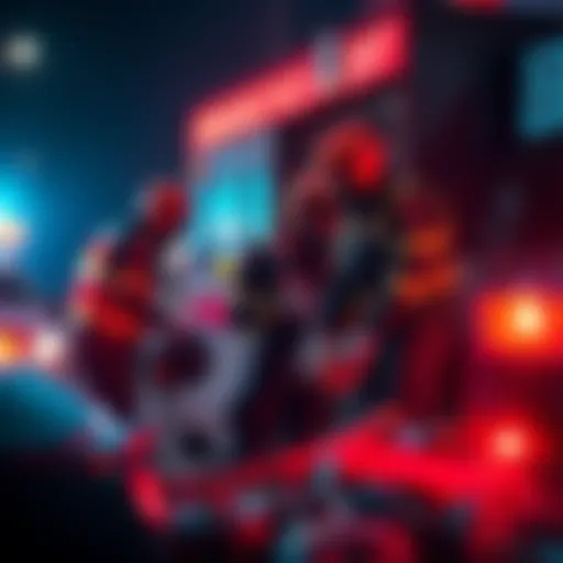 Emergency responders attending to an injured person in a critical situation