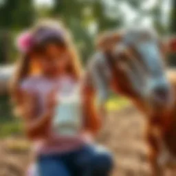 Emily drinks fresh goat milk directly from a goat outdoors