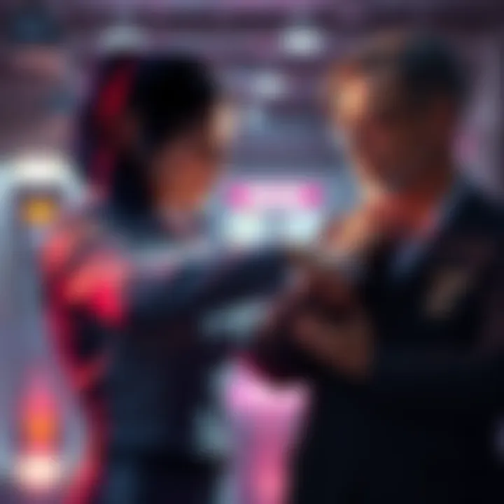 Emily quickly assists an agent who is choking, showing urgency and care in a critical moment.