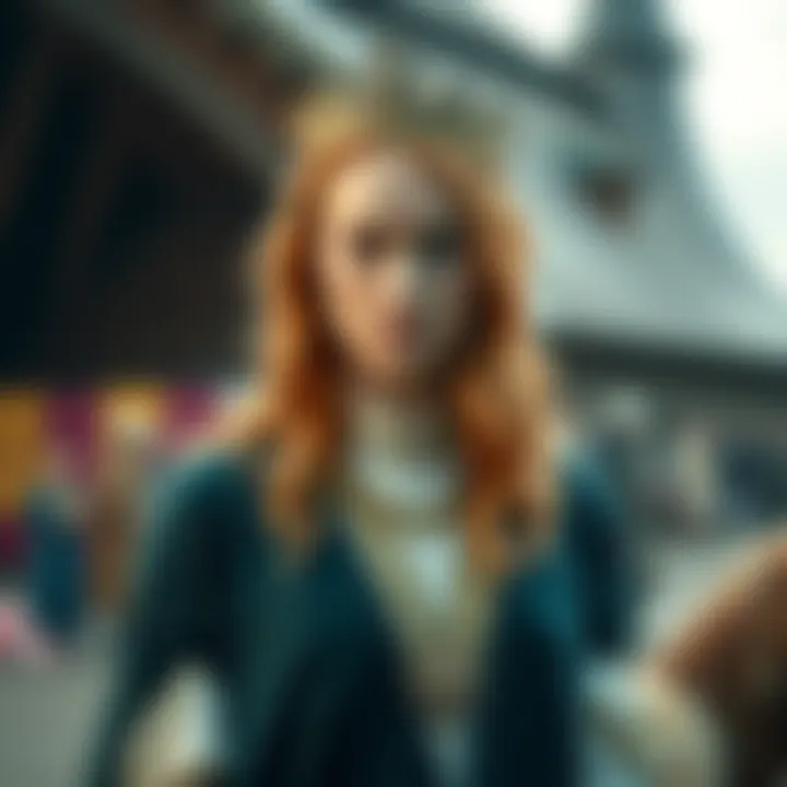 Emma Laird dressed as Queen Marika on the set of ELDEN RING film