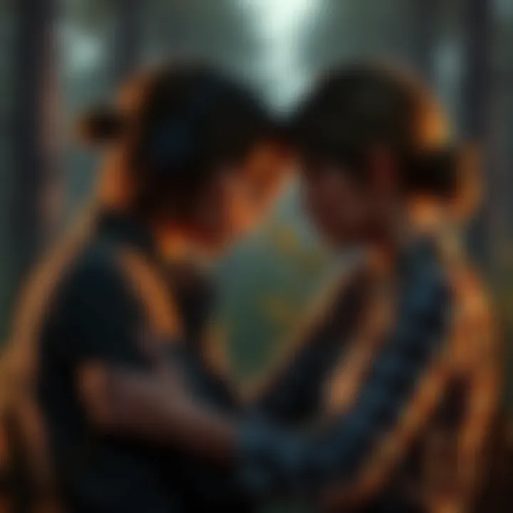 A scene depicting characters from The Last of Us sharing a heartfelt moment, highlighting their deep emotional connection.