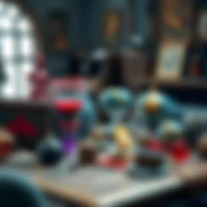 A collection of unique non-tradable arcana items displayed on a table, illustrating the emotional connections people have with them.