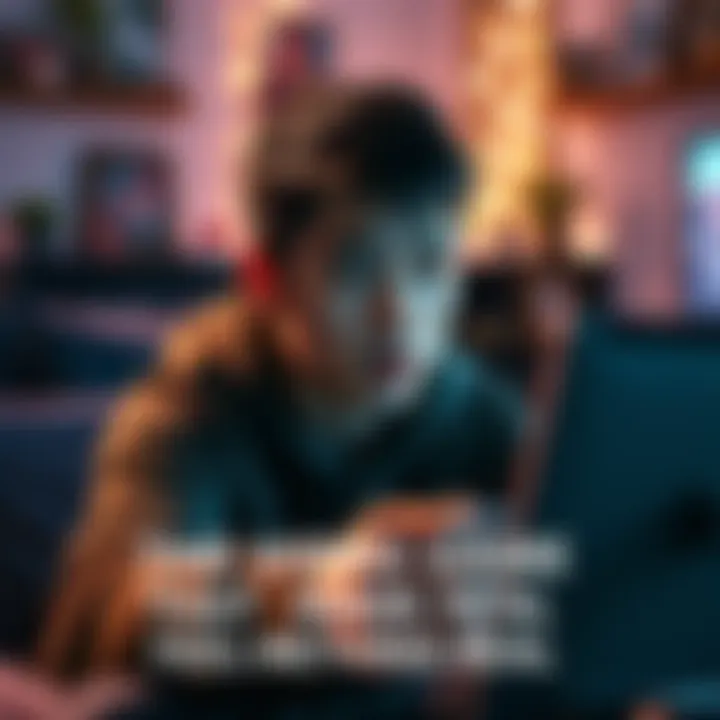 Emotional gamer experiencing a story A person with a focused expression playing a video game that evokes strong feelings, surrounded by a cozy gaming setup