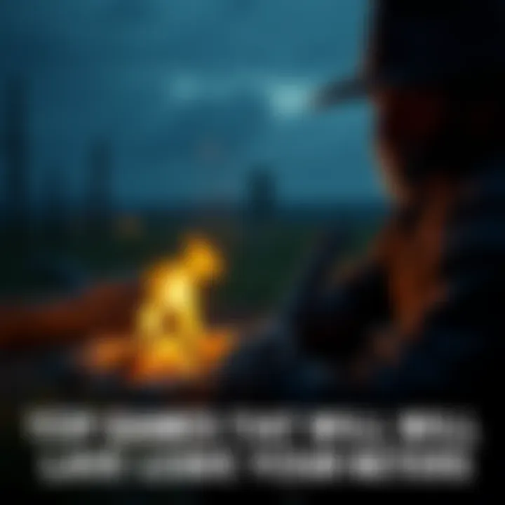 A character from Red Dead Redemption 2 sitting by a campfire, reflecting on past experiences with a somber expression.
