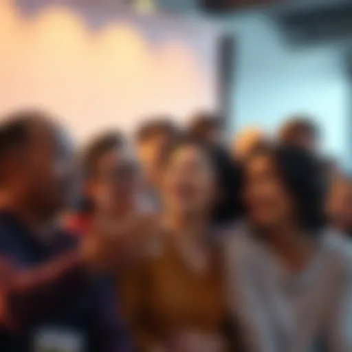 A group of diverse people expressing emotions together, showcasing empathy and connection in a community setting.