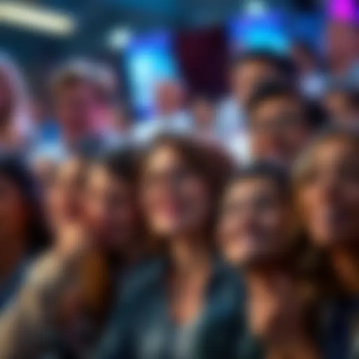 A collage of people showing tears and smiles while reacting to an event on social media